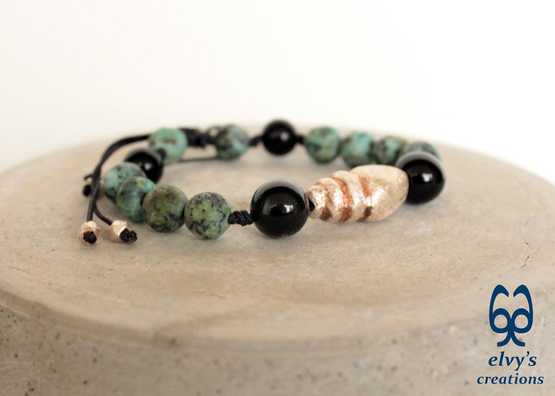 Black Macrame Bracelet with Turquoise with Onyx macrame Sambala beaded bracelet