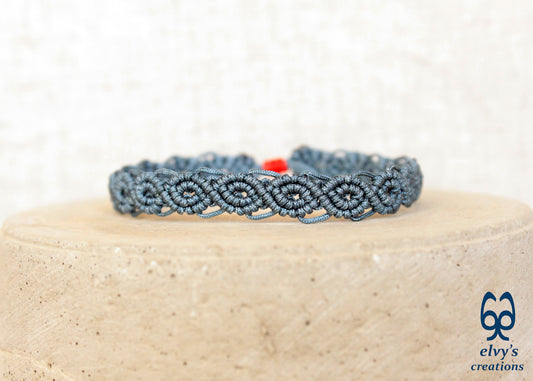 Blue and Red Macrame Bracelet Handmade Macrame cuff Adjustable Bracelet His and Hers Bracelet 