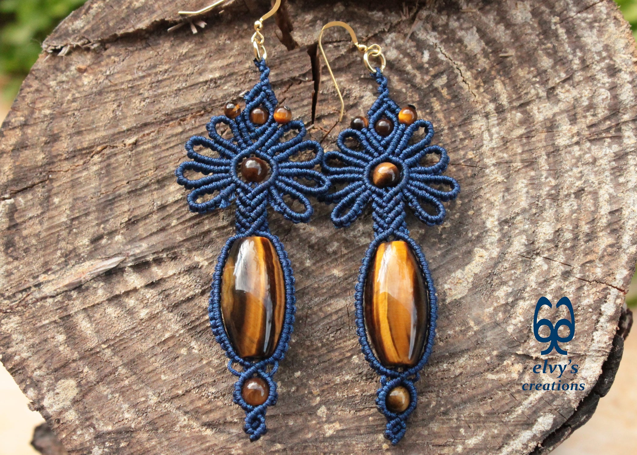 Blue tiger deals eye earrings