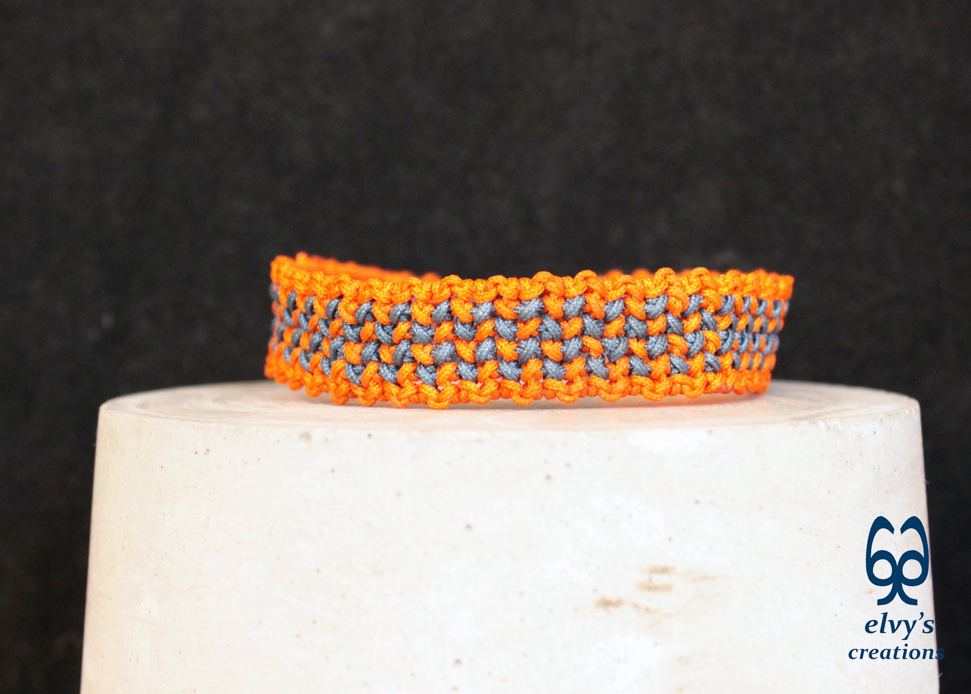 Orange and Gray Macrame Bracelet Adjustable Cuff Bracelet Woven Party Wristband Bracelet for Women Birthday Gift for her