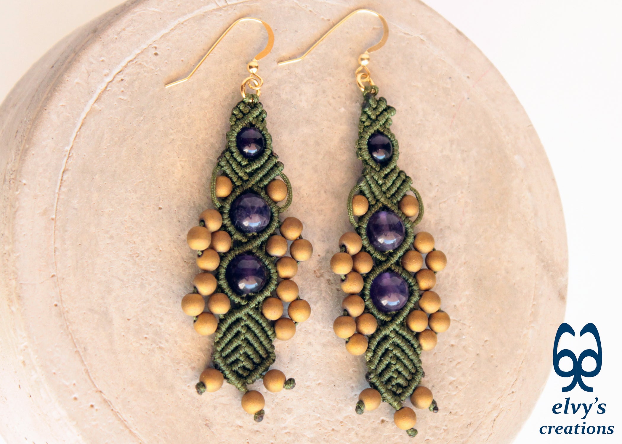 Green 2024 boho earrings